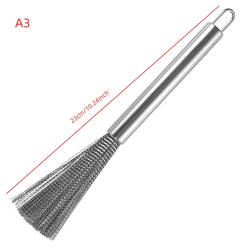 Long Handle Stainless Steel Pot Brush – Pan & Sink Scrubber Kitchen Scrub Brush SPOT A3