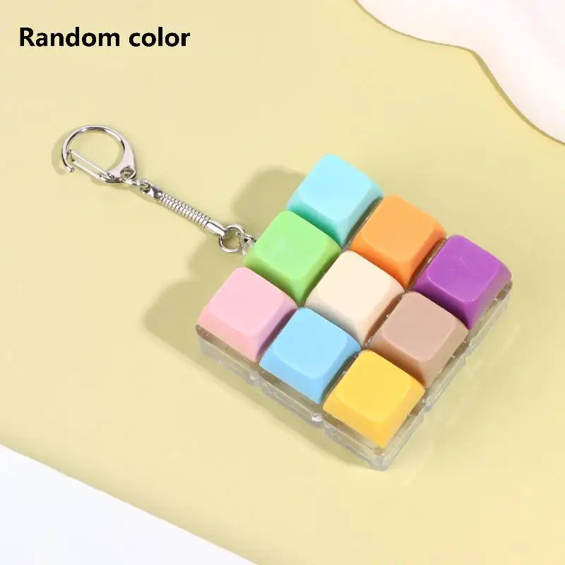 9-Key Mini Finger Keyboard Keychain – Clickable Fidget Toy Fidget Keychain Toy SPOT A6