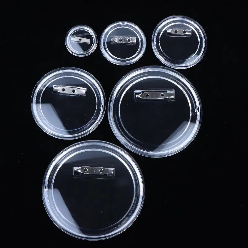 10-Pack Blank Transparent Acrylic DIY Button Pins | Custom Badge DIY Badge Pin Set SPOT