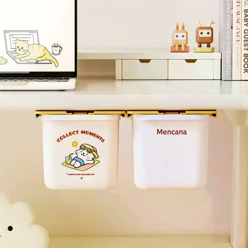 Under Desk Hanging Storage Box – No-Drill PP Organizer Desk Storage Organizer SPOT