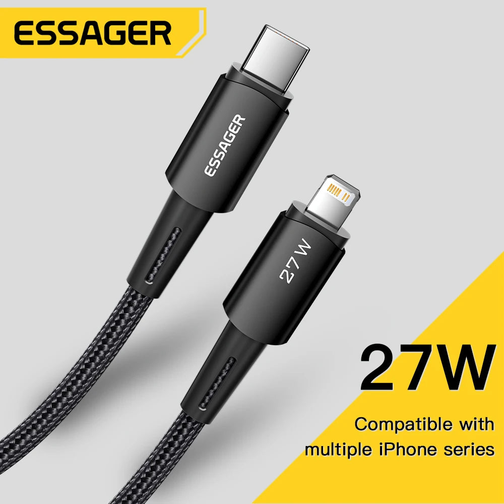 Essager 27W USB-C to Lightning Fast Charging Cable 3A USB Charging Cable SPOT