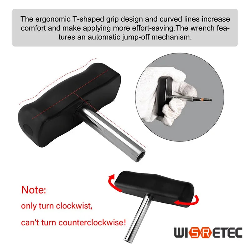 WISRETEC T-Handle Preset Torque Wrench 1.6–8Nm 1/4" Hex Preset Torque Wrench SPOT