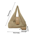 Foldable PU Leather Keychain Tote Bag – Reusable & Lightweight Foldable Keychain Tote SPOT Khaki