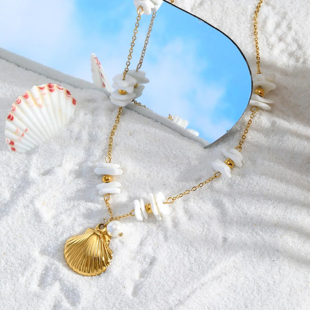 Puka Shell Pendant Necklace for Women – Waterproof Beach Jewelry Shell Pendant Necklace SPOT