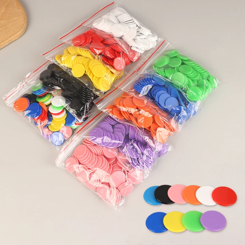 100-Pack Montessori Counting Chips – Math Tokens & Bingo Markers Math Counting Chips SPOT