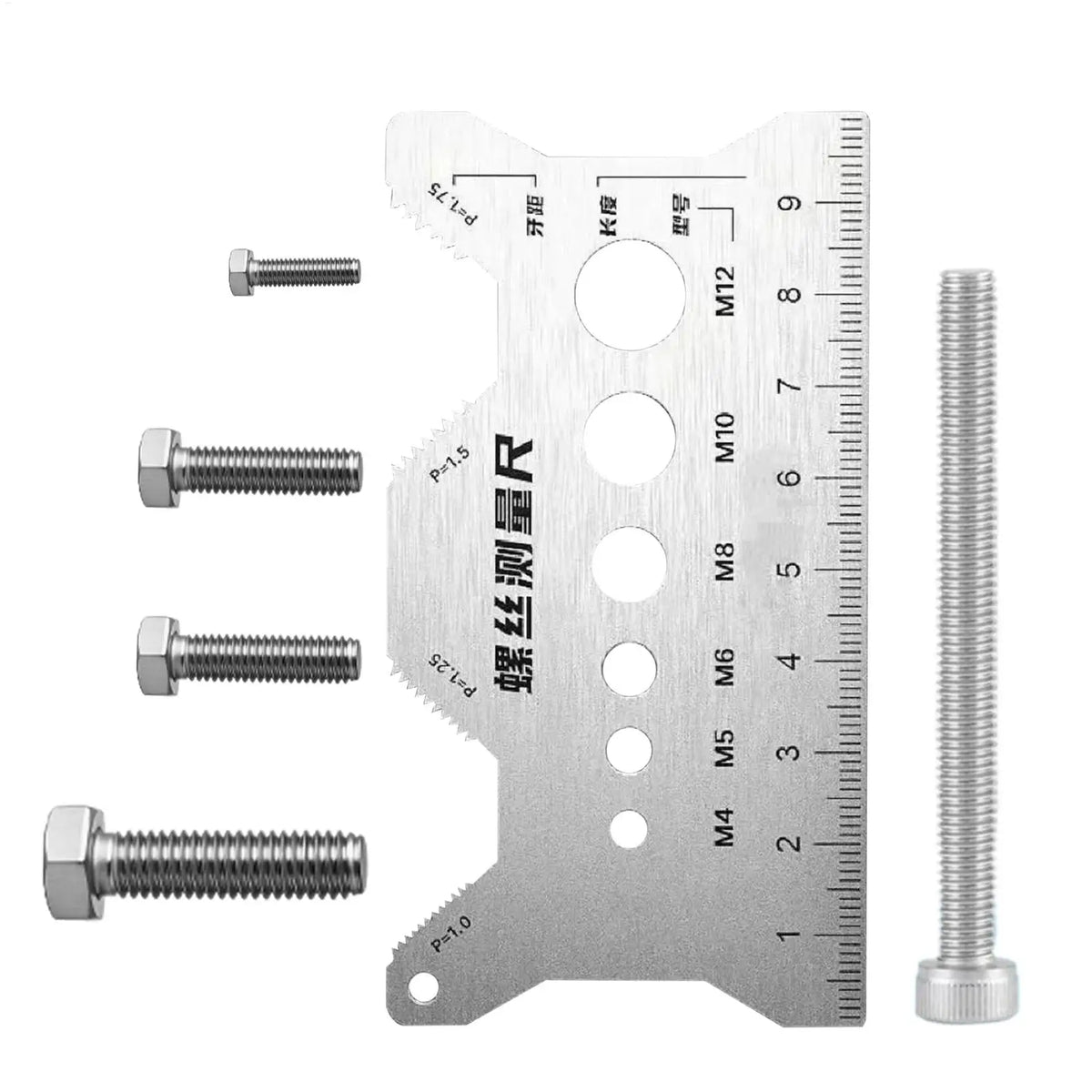 M4–M12 Screw Thread Pitch & Size Gauge – Stainless Steel Thread Pitch Gauge SPOT