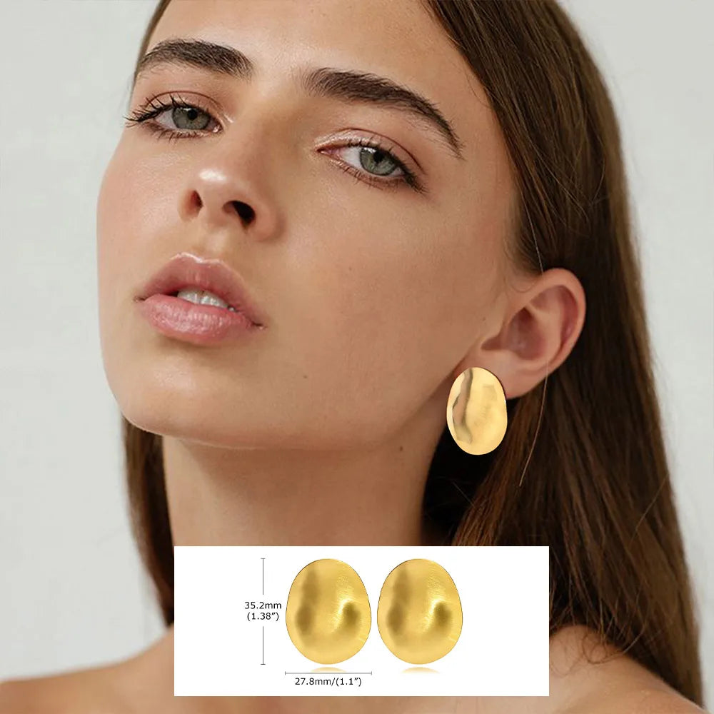 U-Shape Hoop Earrings – Minimalist Stainless Steel Ball Hoops Hoop Earrings SPOT ES-399G