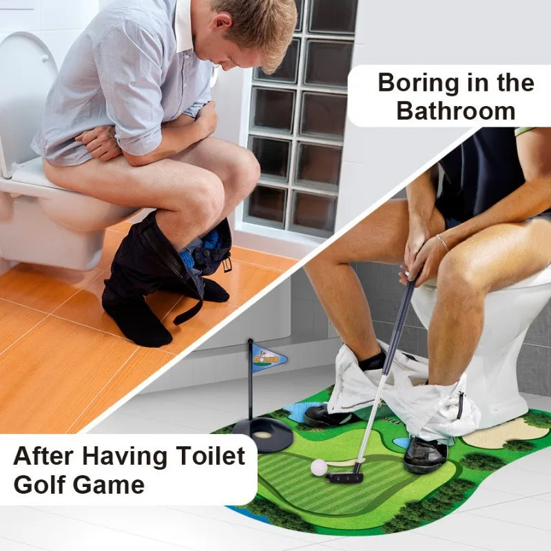 Toilet Golf Putting Set – 5-Piece Bathroom Mini Golf Gift Novelty Golf Set SPOT