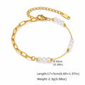 Colorful Zirconia Paperclip Chain Bracelet – Tarnish-Free Steel Chain Link Bracelet SPOT BR-3250G