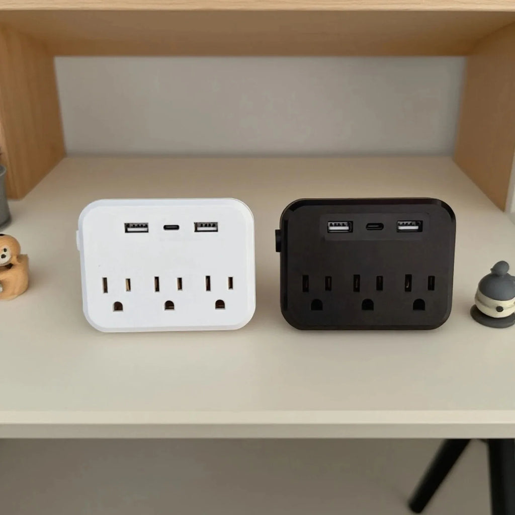 Mini 6-in-1 Power Strip – 3 Outlets, 2 USB-A, 1 USB-C, Surge Protector Power Strip SPOT US(US)