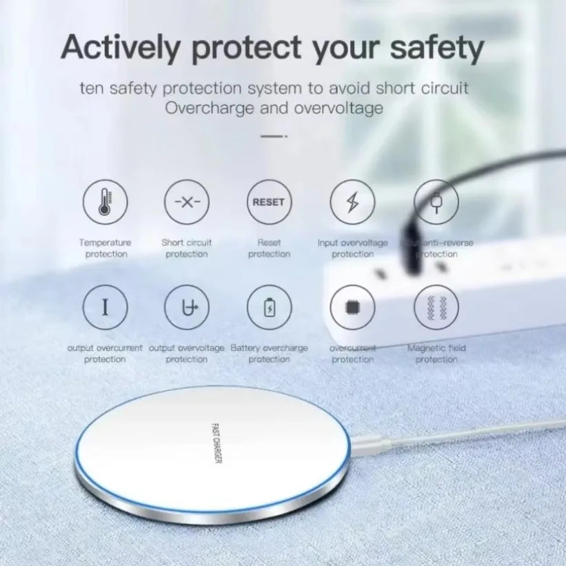 VIKEFON 15W Wireless Charging Pad – iPhone & Samsung Fast Charger Wireless Charging Pad SPOT