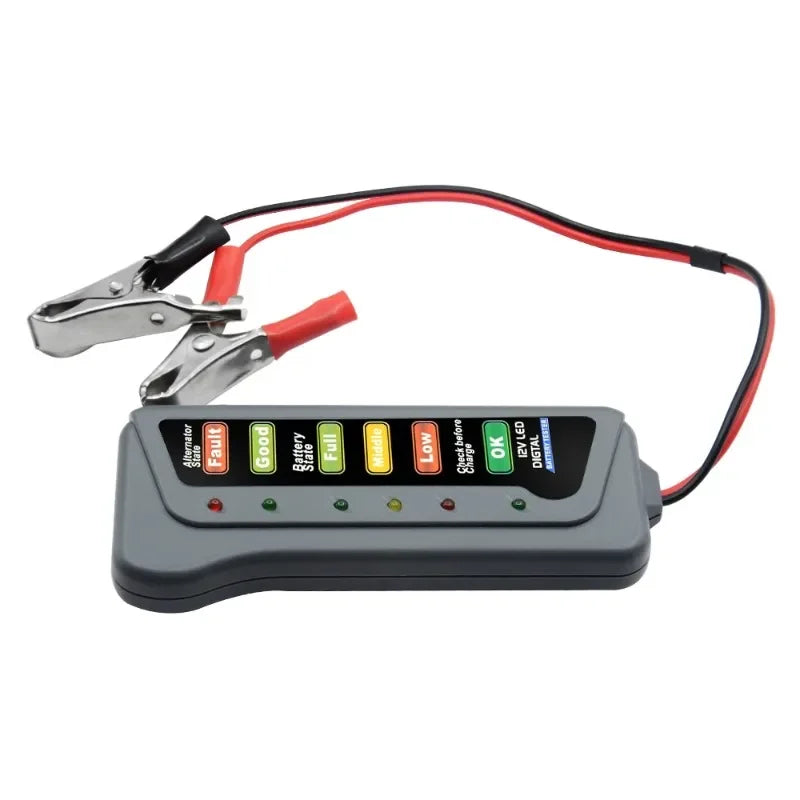 12V Digital Battery & Alternator Tester – 6 LED + Brake Fluid Automotive Diagnostic Tester SPOT