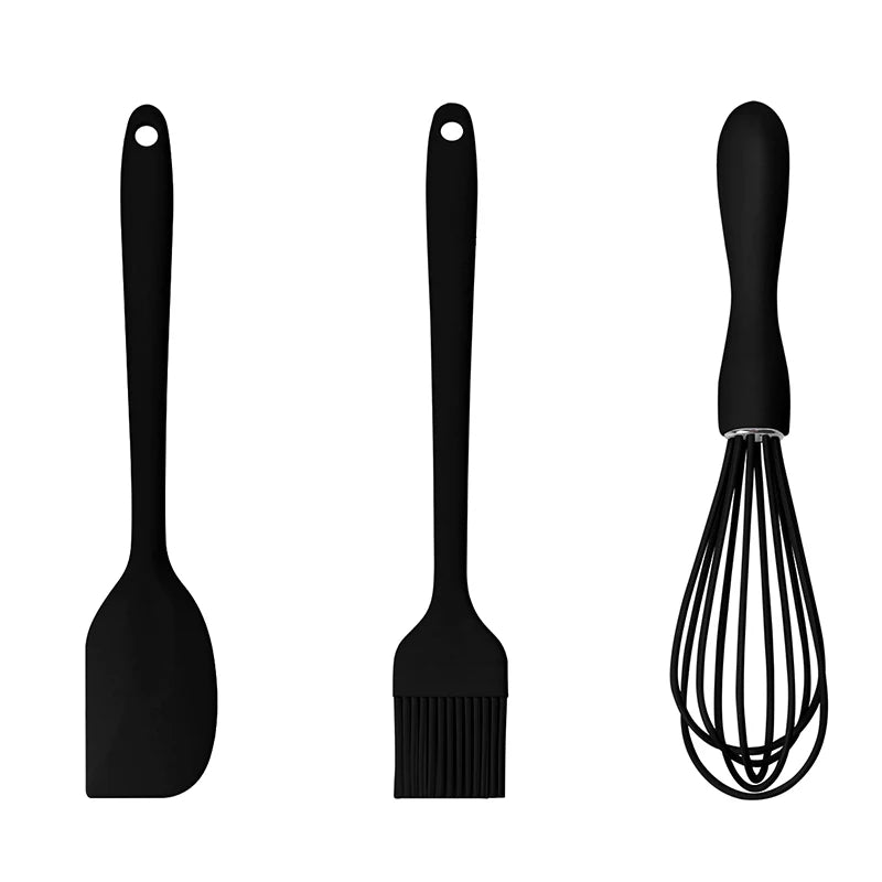 3-Piece Silicone Baking Set – Spatula, Egg Whisk & Pastry Brush Silicone Baking Set SPOT