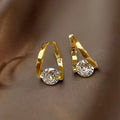 Cubic Zirconia Hoop Earrings – 14K Gold Plated Hypoallergenic Hoop Earrings SPOT Default Title