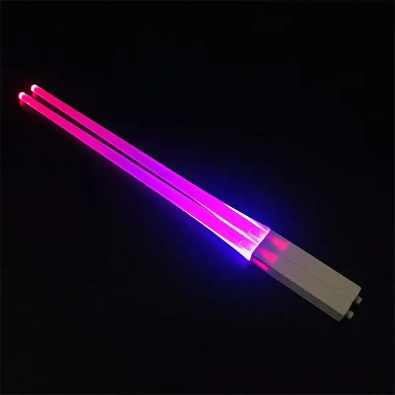 LED Light-Up Chopsticks Glowing Light Saber Style – 1 Pair Novelty Chopsticks SPOT Pink