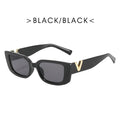 Women's Cat Eye Rectangle Sunglasses UV400 – Luxury V Style Fashion Sunglasses SPOT black As picture