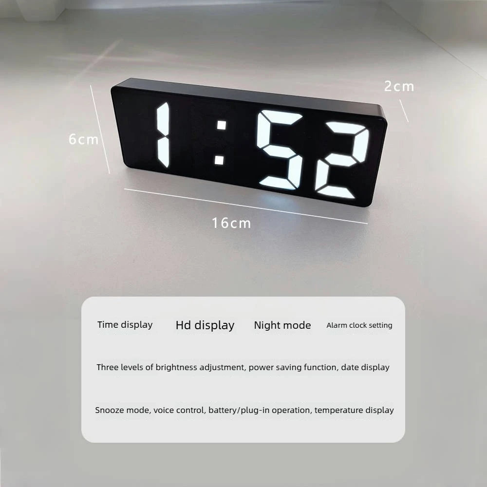 LED Digital Alarm Clock – Snooze, Night Mode & Music | NOCCLILI LED Alarm Clock SPOT Black