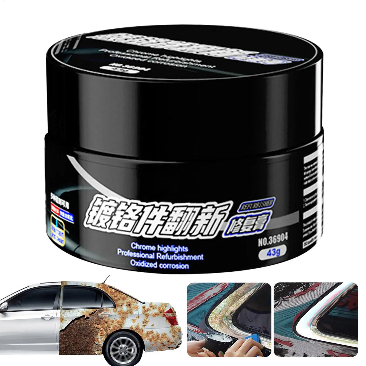 Car Chrome Restorer Metal Polish Paste – Removes Oxidation Chrome Polish Paste SPOT