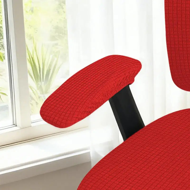 Stretch Chair Armrest Covers 1 Pair – Soft Polyester Universal Fit Chair Armrest Covers SPOT Red