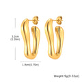 Geometric Gold Hoop Earrings – Stainless Steel, Non-Tarnish Hoop Earrings SPOT EH-866G