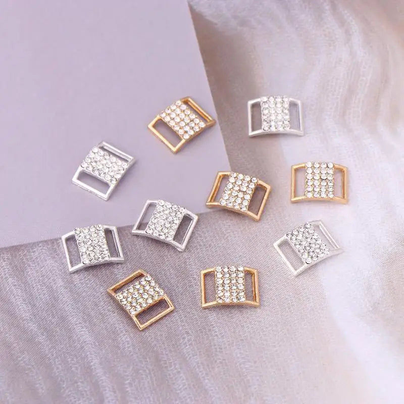 10-Pack Rhinestone Bikini Connector Buckles – Alloy DIY Jewelry Jewelry Making Findings SPOT 5 golden 5 silver