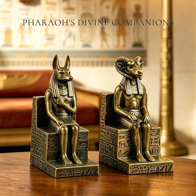 Anubis & Khnum Egyptian Resin Statue Set – Collectible Figurines Resin Collectible Figurine SPOT