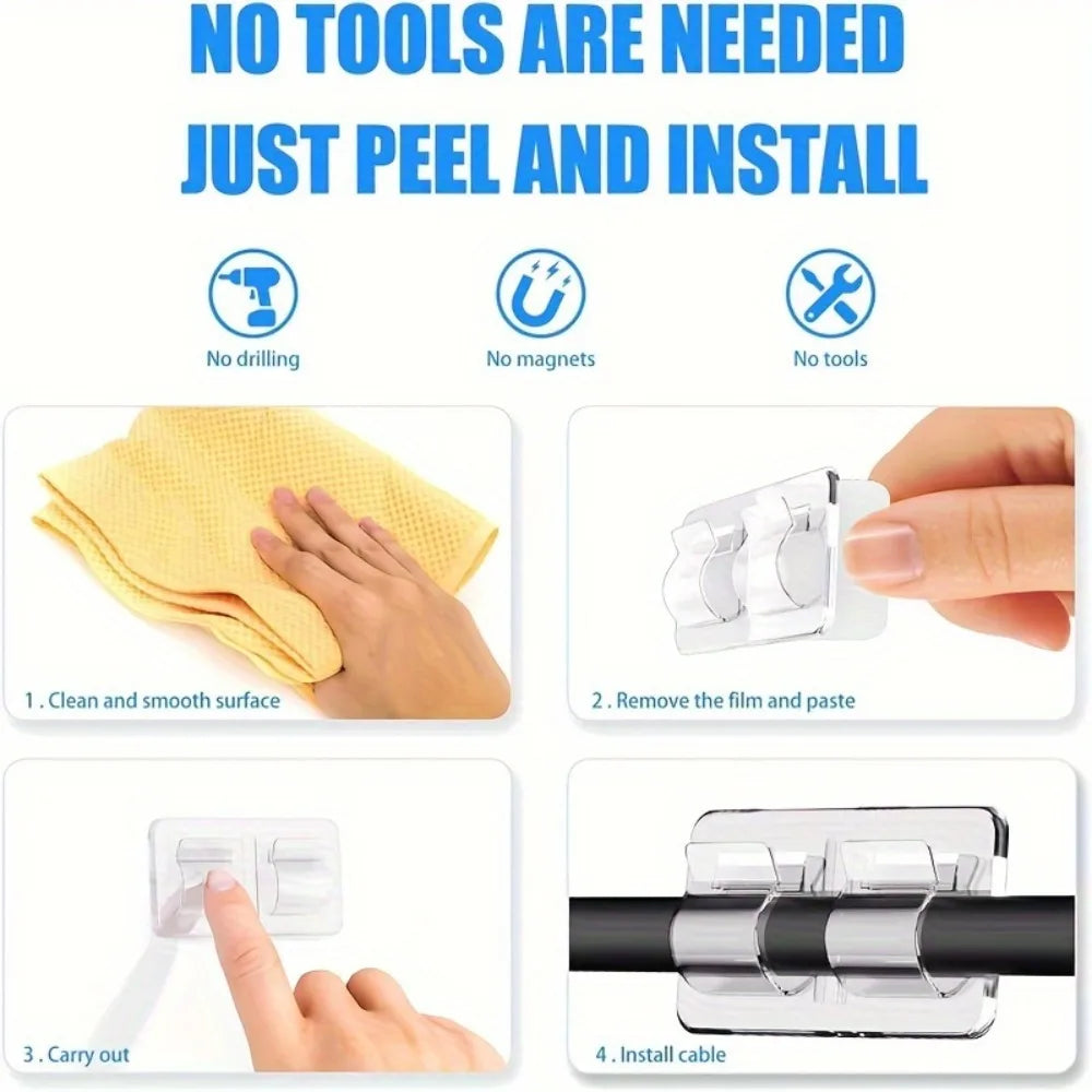 Clear Self-Adhesive Hooks for String & Christmas Lights (4/10 Pk) String Light Clips SPOT