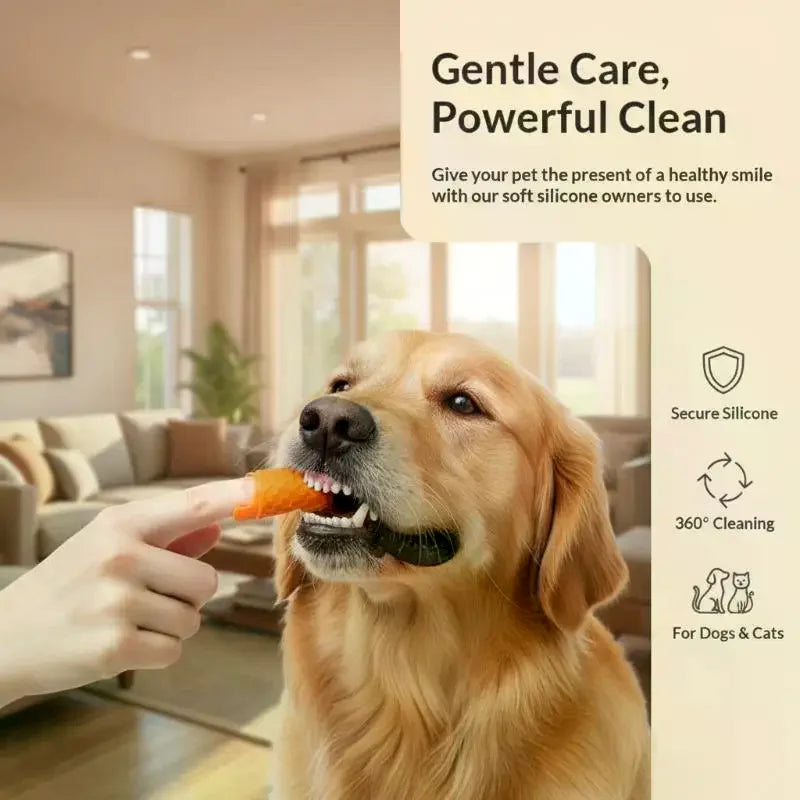 Silicone Pet Finger Toothbrush – Dogs & Cats Dental Care Pet Finger Toothbrush SPOT