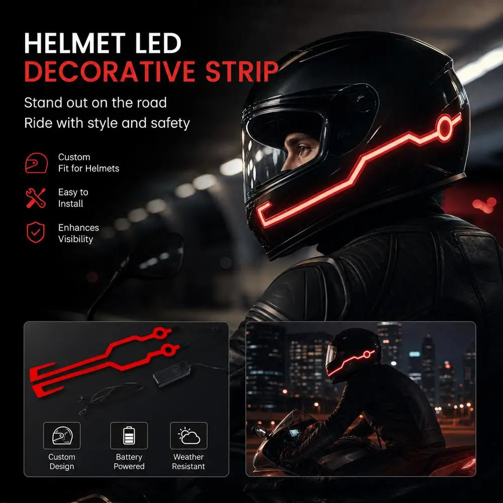 LED Motorcycle Helmet Strip Light Kit – Night Visibility Helmet LED Light Kit SPOT