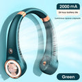 Bladeless Neck Fan Cute Cat – 2000mAh USB Rechargeable Wearable Neck Fan SPOT Green USB Type-C