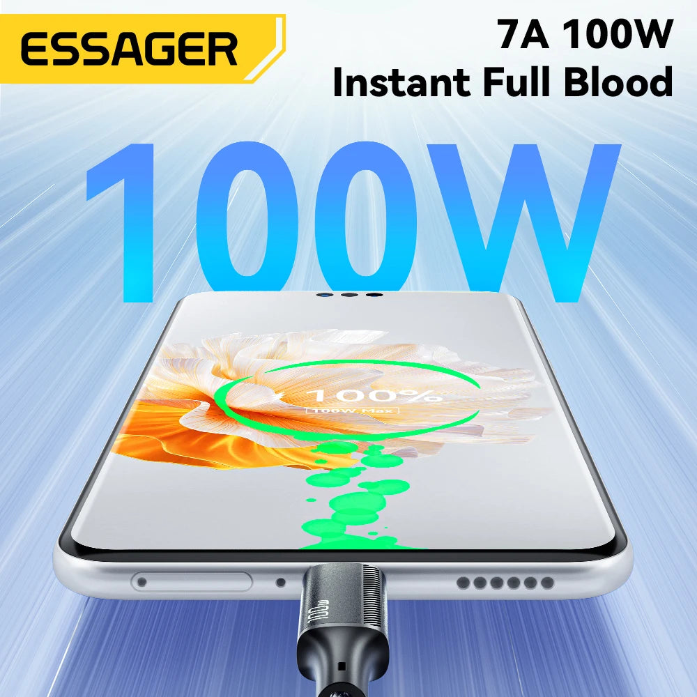 Essager 3-in-1 USB-C 100W Fast Charging Cable – 1.2m USB Charging Cable SPOT