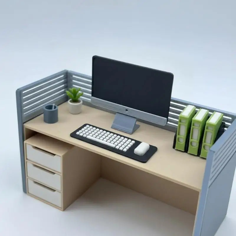 Mini Desktop Computer Model – Dollhouse & Photo Prop Set Miniature Scene Model SPOT