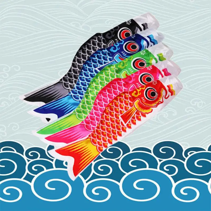 Japanese Koinobori Carp Windsock – Satin Festival Decor Flag Festival Yard Decor SPOT