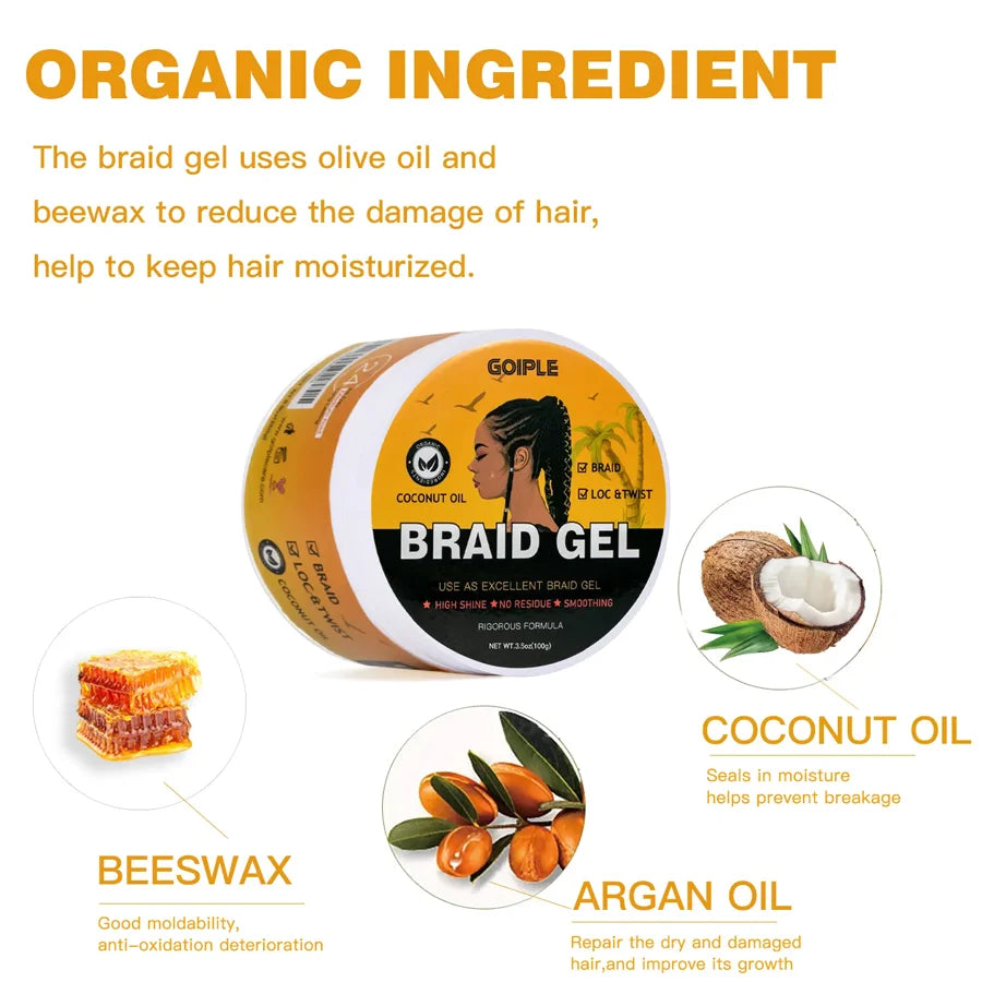 Goiple Pineapple Braid Gel 100g – Strong Hold, No Flake Hair Styling Gel SPOT