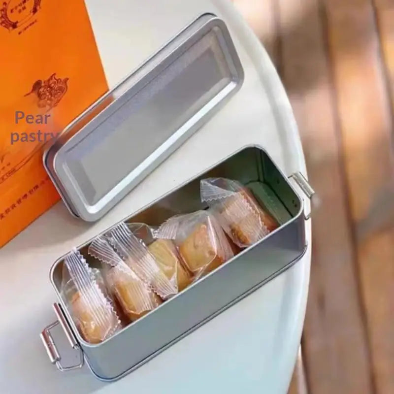Vintage Tinplate Gift Box with Lid – Chinese New Year Storage Tin Tin Storage Box SPOT