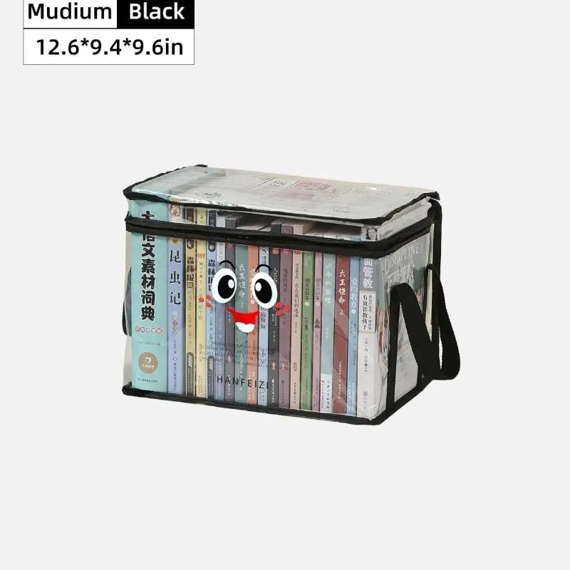 Transparent PVC Book Storage Box with Zipper & Handles PVC Storage Box SPOT A10
