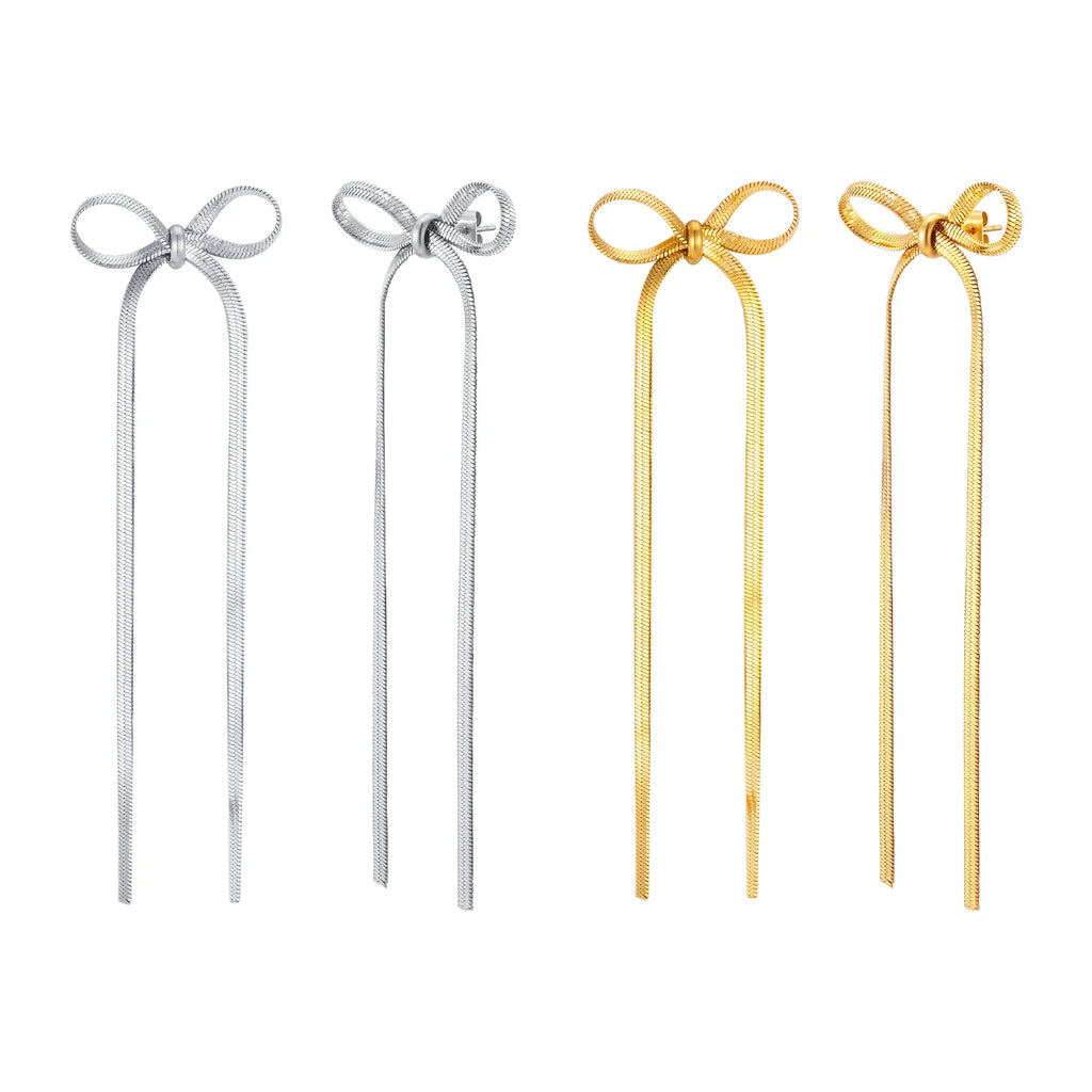 Bow Drop Dangle Earrings – Bowknot Tassel Statement Jewelry Drop Dangle Earrings SPOT