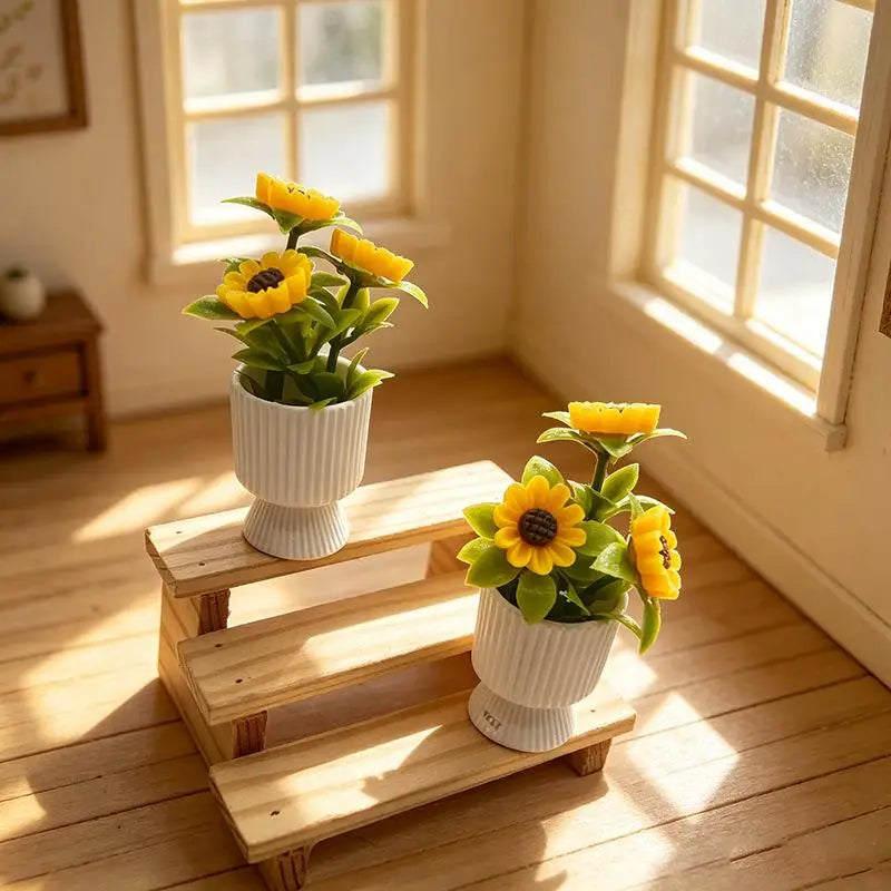 1:12 Miniature Sunflower Potted Plant – Dollhouse Decor Dollhouse Miniature SPOT