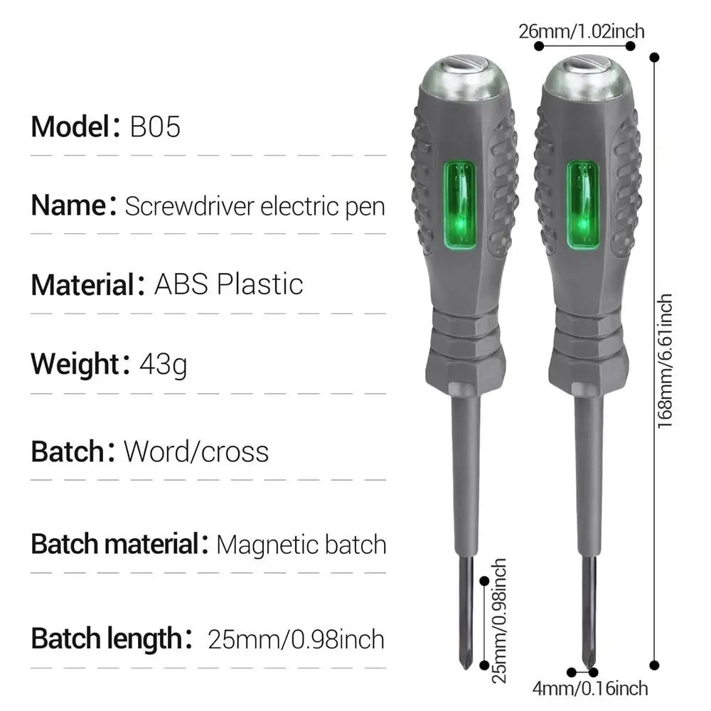 2-in-1 Voltage Tester Screwdriver 12–220V AC/DC Flat & Phillips Voltage Tester Screwdriver SPOT a