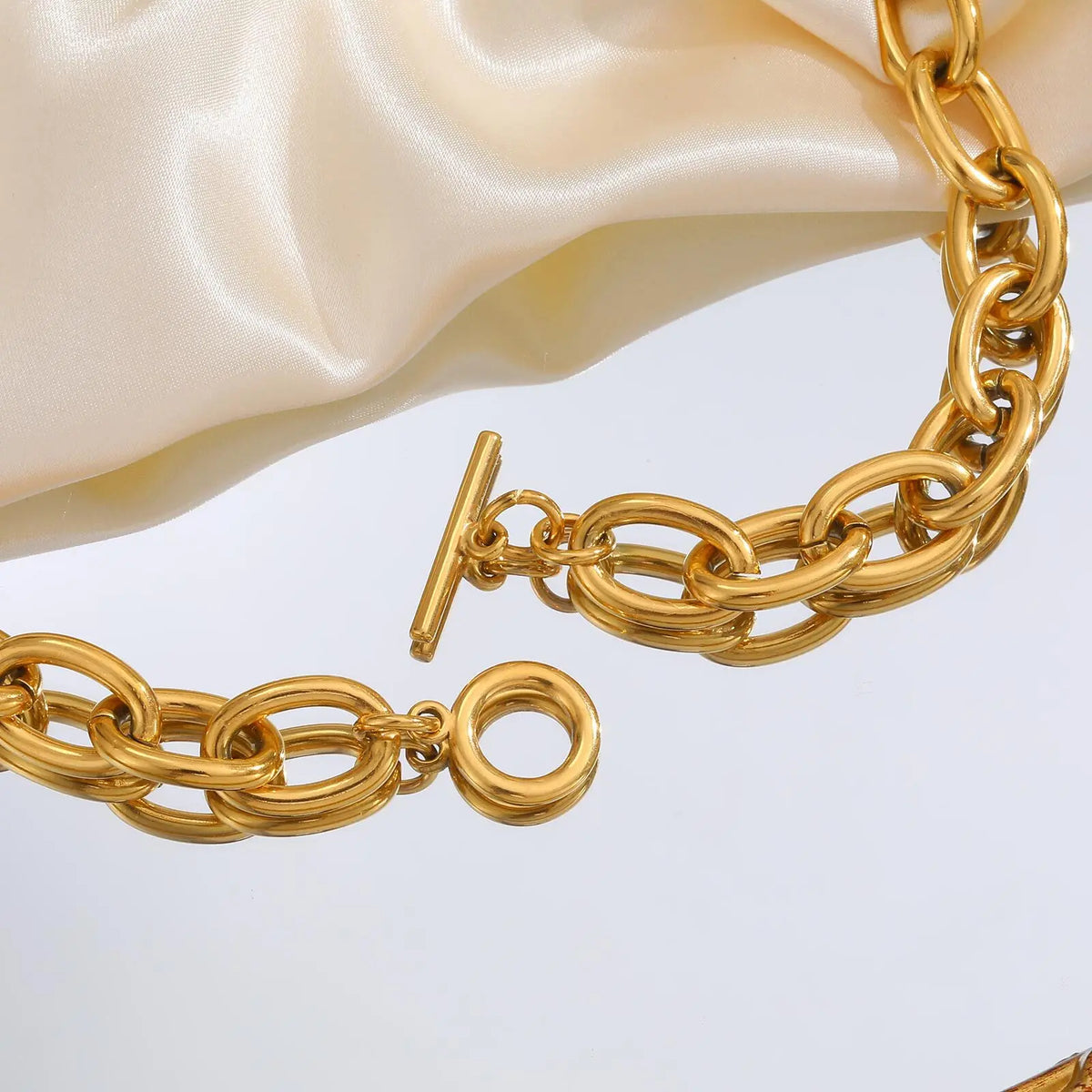 Chunky Toggle Necklace – 18K Gold Plated Oval Link Chain Chain Necklace SPOT