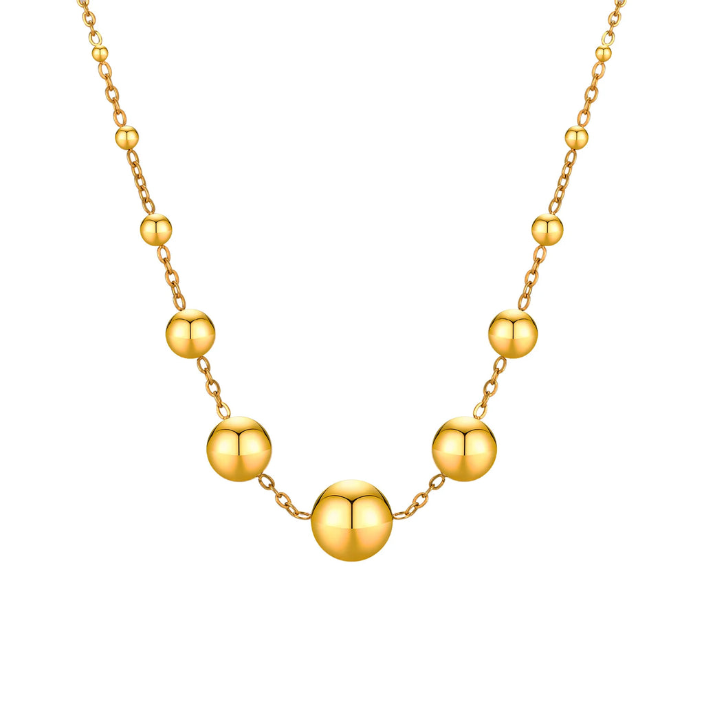 Meaeguet Bead Ball Choker Necklace – 316L Stainless Steel Gold Choker Necklace SPOT Default Title