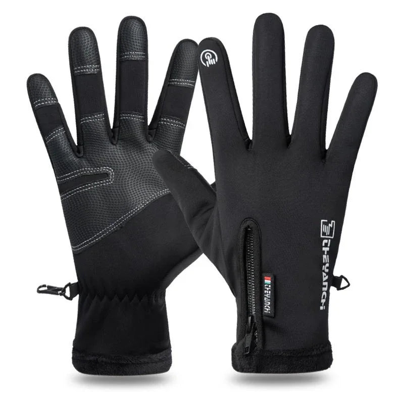 Winter Waterproof Thermal Touch Screen Gloves – Unisex Winter Sports Gloves SPOT Black L