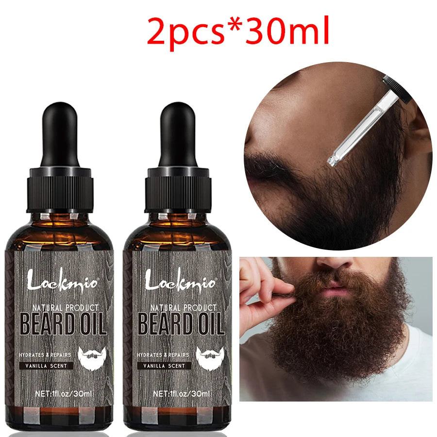 LOCKMIO 2-Pack Vanilla Beard Oil – Nourish, Soften & Thicken Beard Oil SPOT Default Title