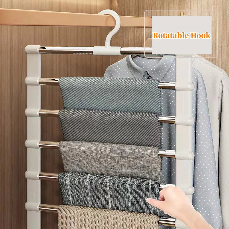 Foldable Multi-Layer Trouser Hanger – Space-Saving Closet Rack Trouser Hanger SPOT