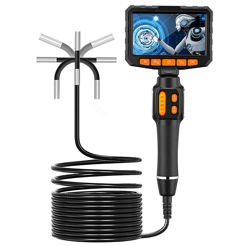 HD 1080P Articulating Borescope – 4.3" LCD Inspection Camera Inspection Borescope SPOT 5.0 inch screen 2m