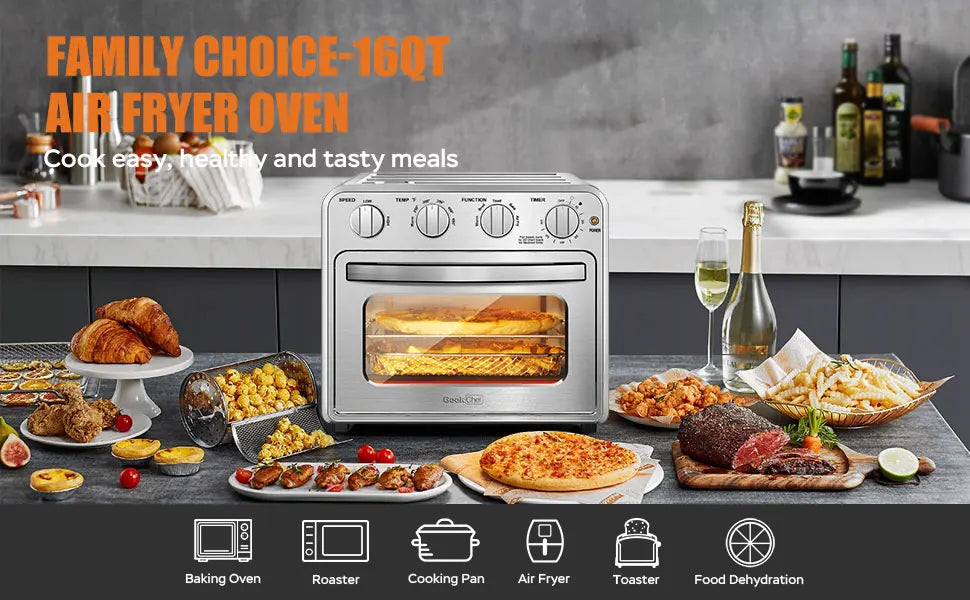 Geek Chef 26QT Air Fryer Toaster Oven Combo – 6 Slice, 1700W Air Fryer Toaster Oven SPOT