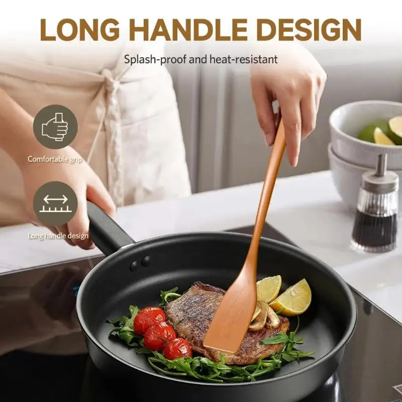 Natural Solid Wood Spatula – Non-Scratch Kitchen Turner Wooden Kitchen Spatula SPOT