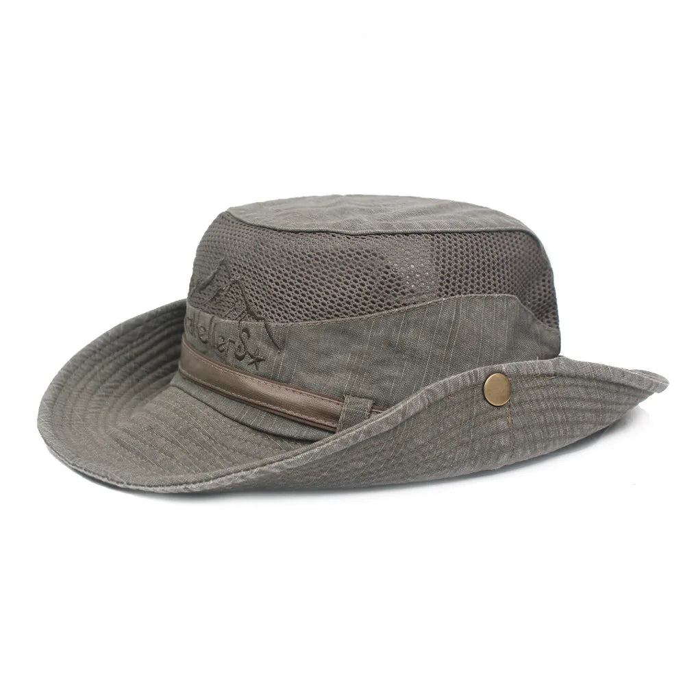 Men's Cotton Bucket Hat – Breathable Sun Hat for Outdoors Bucket Hat SPOT Army green