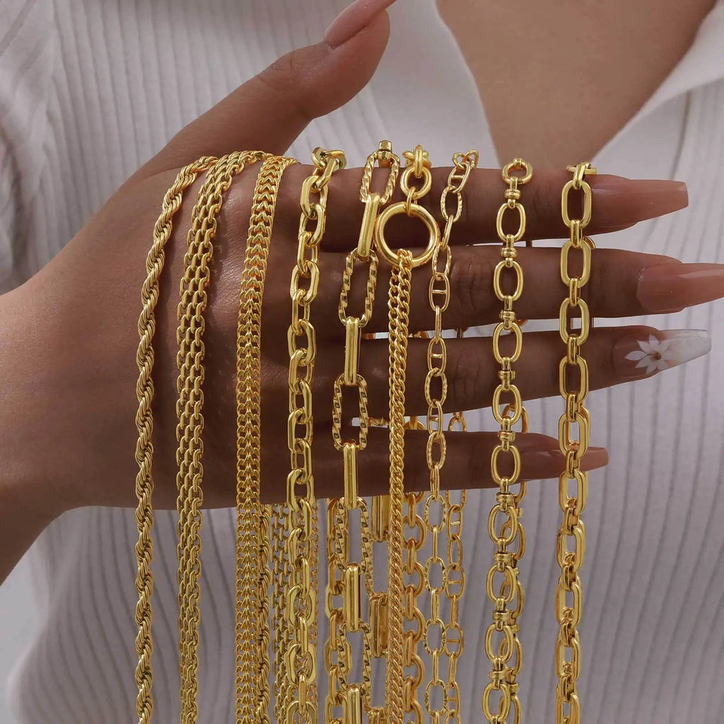 Chunky Paperclip Chain Necklace – 18K Gold Plated Steel Chain Choker Necklace SPOT