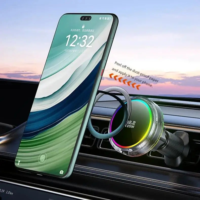 VIKEFON Qi2.2 25W Magnetic Wireless Car Charger + Cooling Fan Wireless Car Charger SPOT